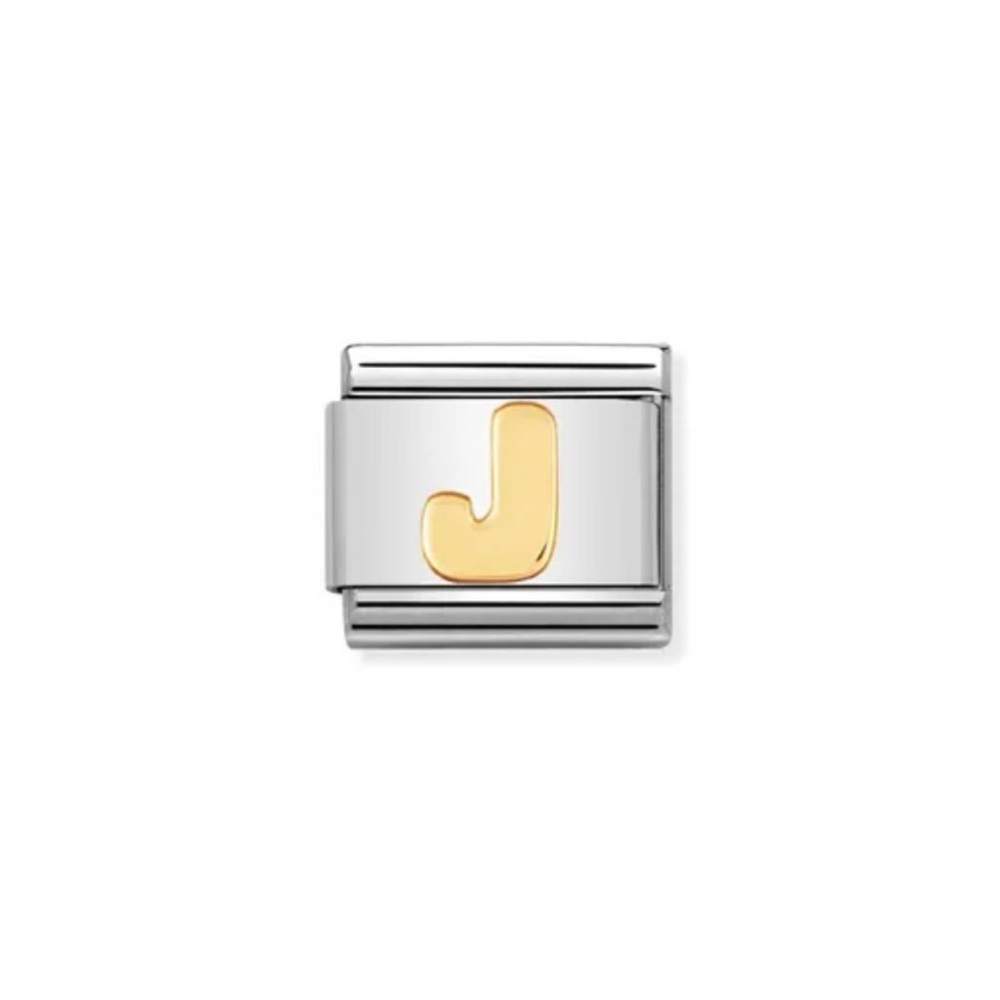Nomination Italy Letter J Charm | Gold & Stainless Steel | Composable Link